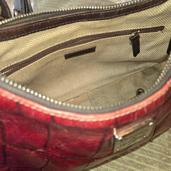 Dooney & Bourke Red Croc-Embossed Shoulder Bag Set - Picture 2 of 5